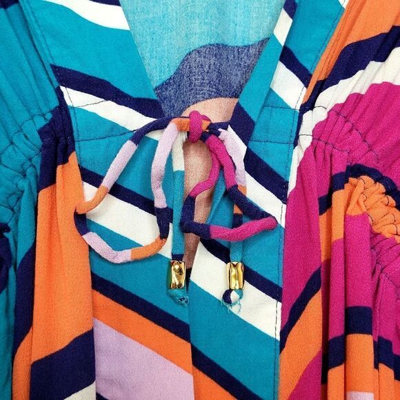 Trina Turk Multicolor Stripe Beach Coverup Size Small - Picture 8 of 13